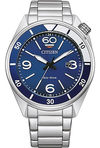 Reloj Hombre Citizen  Aw1711-87l Eco Drive Agente Oficial M Color Del Fondo Azul Color De La Malla Acero Color Del Bisel Azul