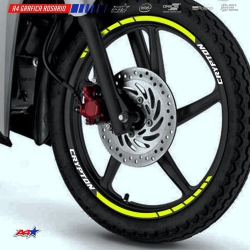 Calcos Yamaha Crypton Calcomanias Para Llantas Cintas Fluor