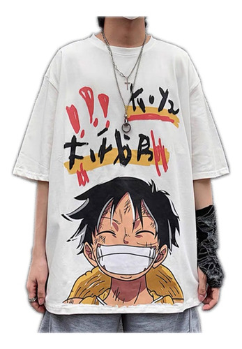 Playera Hombre Estampada  De Corta Luffy One Piece Camiseta