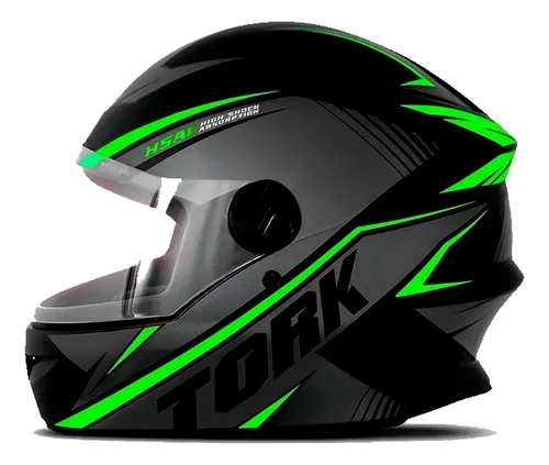 Capacete R8 Preto E Verde Tamanho 56 Pro Tork - Cap-567czvd Cor