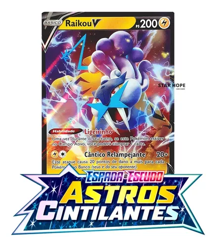 Carta Pokemon Raikou V Lendário Astros Cintilantes Original