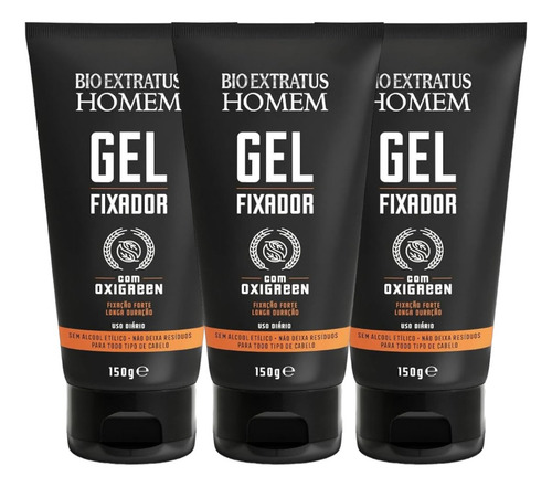 Kit 3 Gel Oxygreen Homem 150g