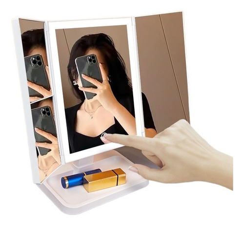 Espejo Maquillaje Con Suplemento De Luz Led De Tres Colores.