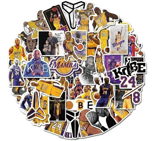 Imagen 1 de 5 de Kobe Bryant - Set De 50 Stickers / Calcomanias / Pegatinas