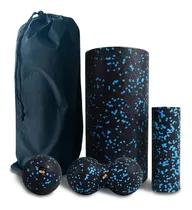 Comprar X4 Set Foam Roller Bola Lacrosse Yoga Pilates Rehabilitacion Color Negro con Puntos Azules