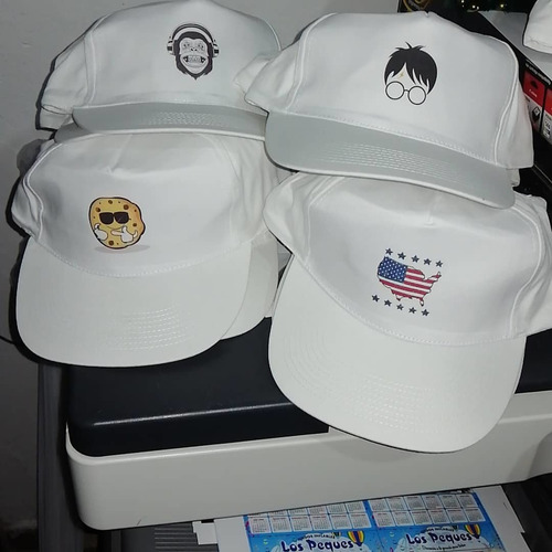 Gorro Blanco Visera Estampados- Personalizados-sublimación.