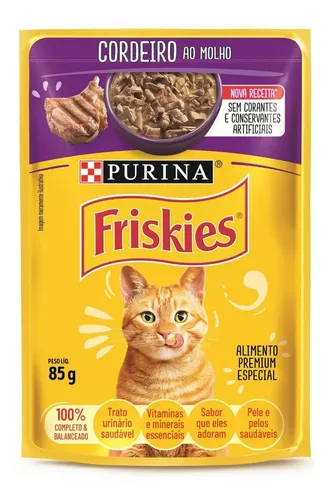 Ração Úmida PURINA FRISKIES para Gatos Adultos Cordeiro ao molho ...