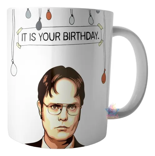 Taza Cerámica The Office Dwight - Cumpleaños - Globos False 