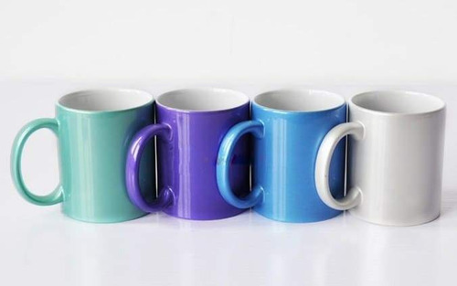 Imagen 1 de 5 de Taza De Color Con Acabado Glitter Sublimación Y Transferenci