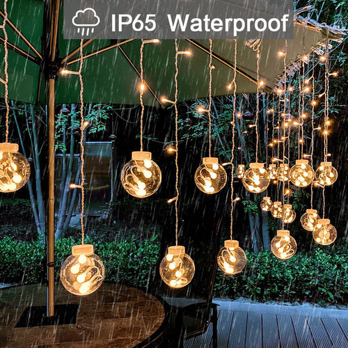 Cortina Led Impermeable Con Forma De Bola Solar Con Forma De