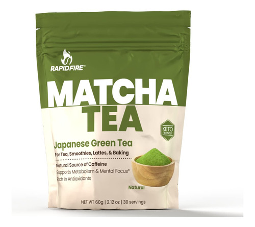 Rapid Fire Té Matcha, Té Verde Japonés, Apoya El Metabol.