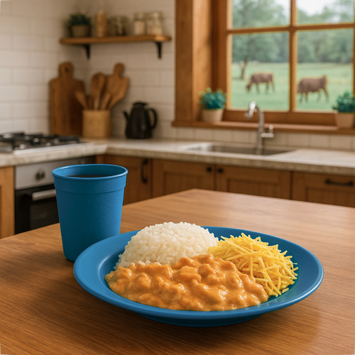 Kit Refeição 4 Pratos + 4 Copos 350ml Para Merenda Cozinha
