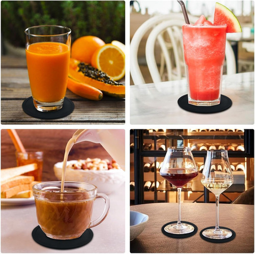 12 Portavasos Para Mesa Antideslizantes Plástico Resistente
