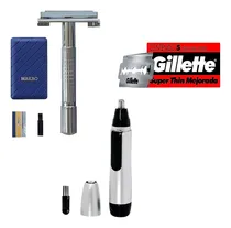 Comprar Set Maquina Afeitar + X5 Hojas Afeitar+corta Pelo Nariz Oido