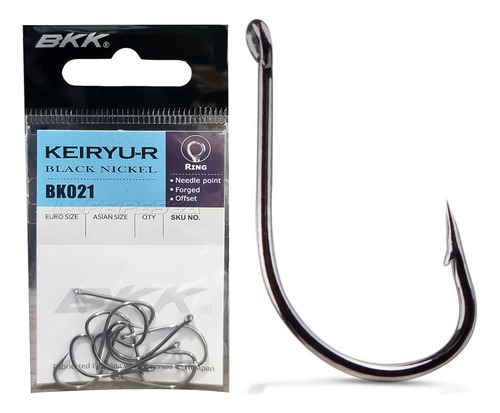 Anzol Bkk Keiryu-r Black Bk021 Nº12 - Cartela C/ 10 Peças