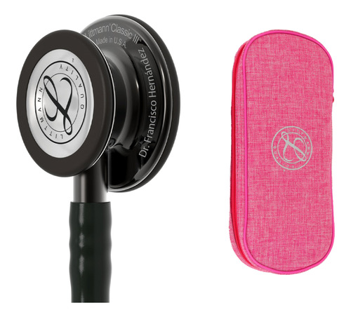 Littmann Classic 3 Black Smoke 5811 + Estuche Rosa + Grabado