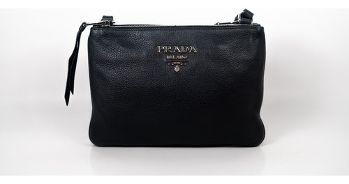 Prada Bolso Doble Cierre Vitello Autentico Cert Entrupy (Usado)