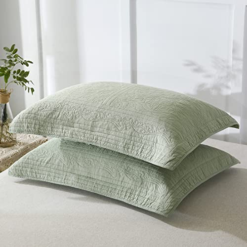 Funda De Almohada Acolchada De Algodón 100% Winlife Con Est