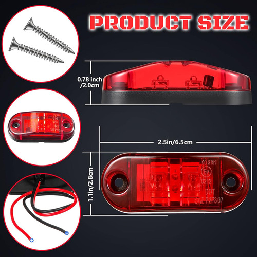 Pc 10pcs Luces Led Remolque Luces Posición Laterales