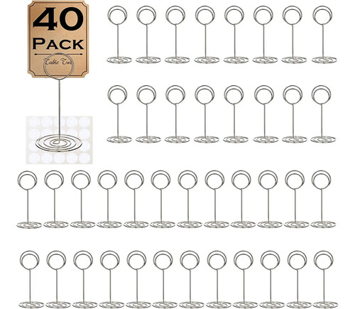 40 Soportes Para Números De Mesa, Portatarjetas De Nombre, S