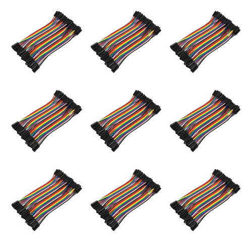 10pqts Cable Jumpers Dupont Hembra Hembra 10cm 40pzs Arduino