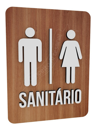 Placa Sinalização Banheiro Masculino Feminino Consultório 