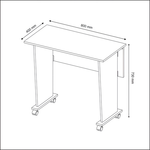 Mesa Com Rodizio Home Office Me4117 Mdp Branco - Gran Belo