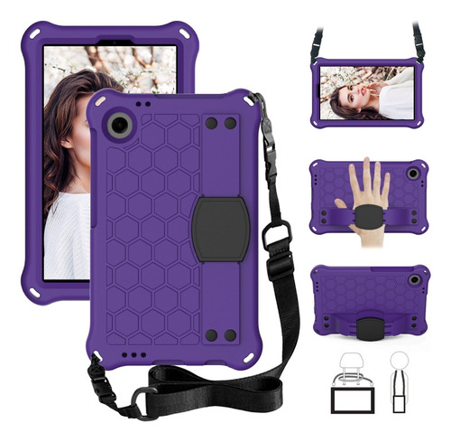 Funda De Pc Híbrida Eva Púrpura Para Samsung Galaxy Tab A9