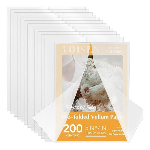 Voisen 200 Piezas De Papel Vitela Preplegado, Chaquetas De