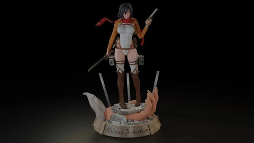 Shingeki No Kyojin Mikasa Sexy Archivo Stl Para Impresión 3d