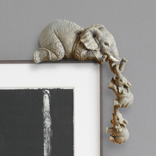 . Estátua De Elefante De Resina Decorativa Para Prateleira