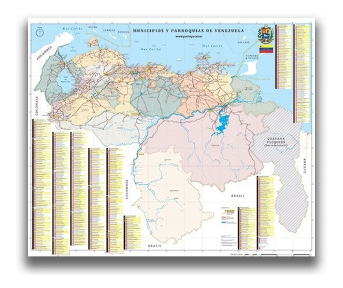Mapa De Municipios Y Parroquias De Venezuela Extra Grande