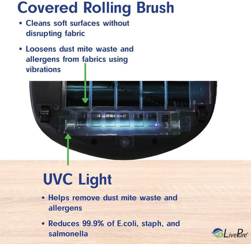 Livepure Aspiradora Portátil Con Filtro Hepa Y Desinfectante