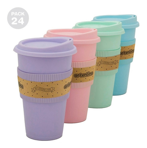 24 Vaso Térmico Jarro Café Taza Térmica Tapa Y Faja Silicona