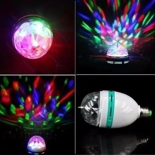 Imagen 5 de 5 de Lampara Led 220v Color Rgb Giratoria Luces Efectos Fiestas