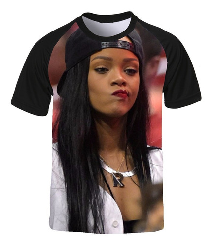 Camiseta Raglan Rihanna Fenty Diva Pop Hat Bico Rude Boy T07