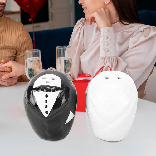 2 Tarros De Cerámica Para Condimentos Para Novia Y Novio,