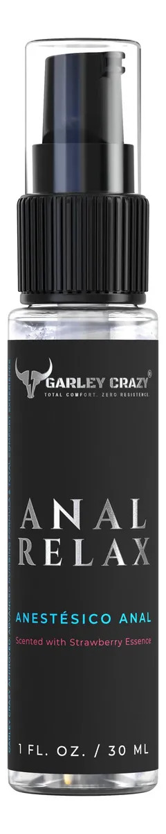 Lubricante Íntimo Desensibilizante Garley Crazy Anal Relax Fresa 30ml | Serum De Alta Gama Para Confort Y Relajación Profunda, Base Agua, Hipoalergénico, Compatible Con Látex