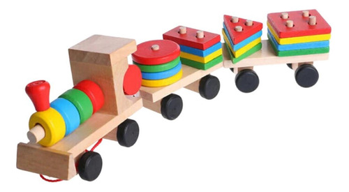 Tren Encaje De Madera Juego Didáctico Para Niños