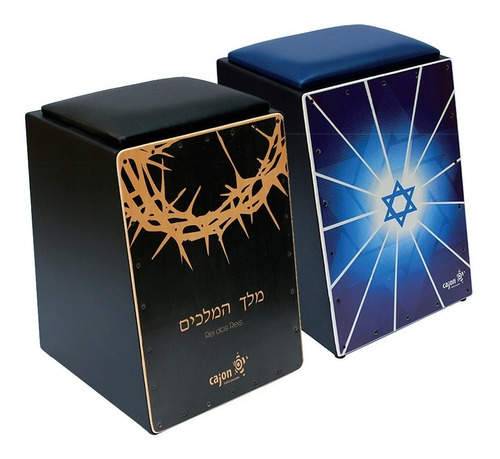 Cajon Percussion Elétrico Com Almofada Linha Gospel Cor Davi