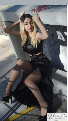 Vestido Fiesta Con Escote En Espalda Y Falda Con Tajos Sexys