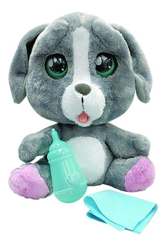 Imagen 2 de 4 de Cry Pets Perrito Peluche Que Llora Con Mamadera Educando