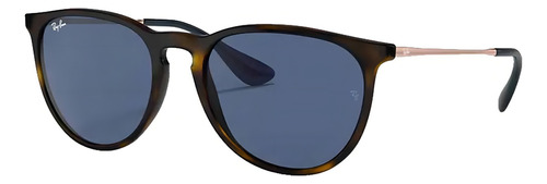 Óculos de sol Ray-Ban Erika Color Mix tamanho Standard desenho Liso armação gloss tortoise y lente blue