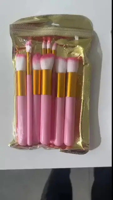 Kit Kabuki 10 Pincéis Rosa | MercadoLivre