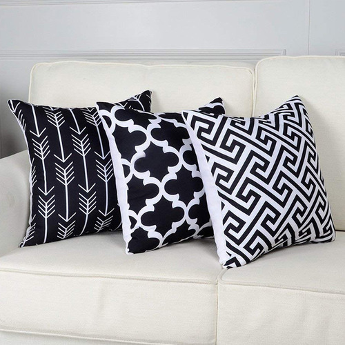 Juego De 6 Fundas De Almohada B Para Sofá De Lino Y Algodón