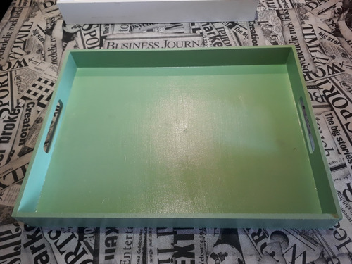 2 Bandejas Desayuno-merienda Fibrofácil Laqueadas - 40x30 Cm (Usado)