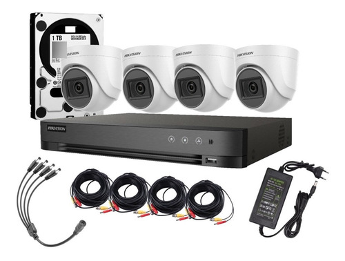 Kit Profesional Hikvision 4 Camara Exterior Fhd 1080p Dd 1tb