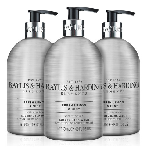 Baylis & Harding Elements Lemon & Mint, 3 Unidades De Lavado