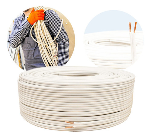 100m Cable Pot Duplex Eléctrico Cca Cal 12 Blanco T3936