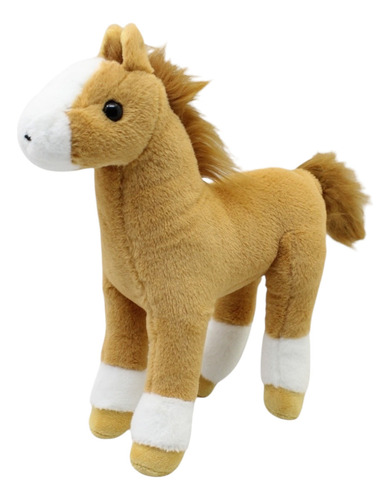 Caballo De Peluche Café Claro Con Sonido Juguete Suave 27cm Color Marrón Claro